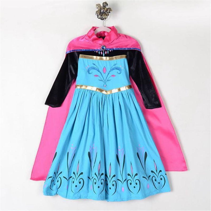 Girls Long Sleeve Printed Princess Dress & Cloak - PrettyKid
