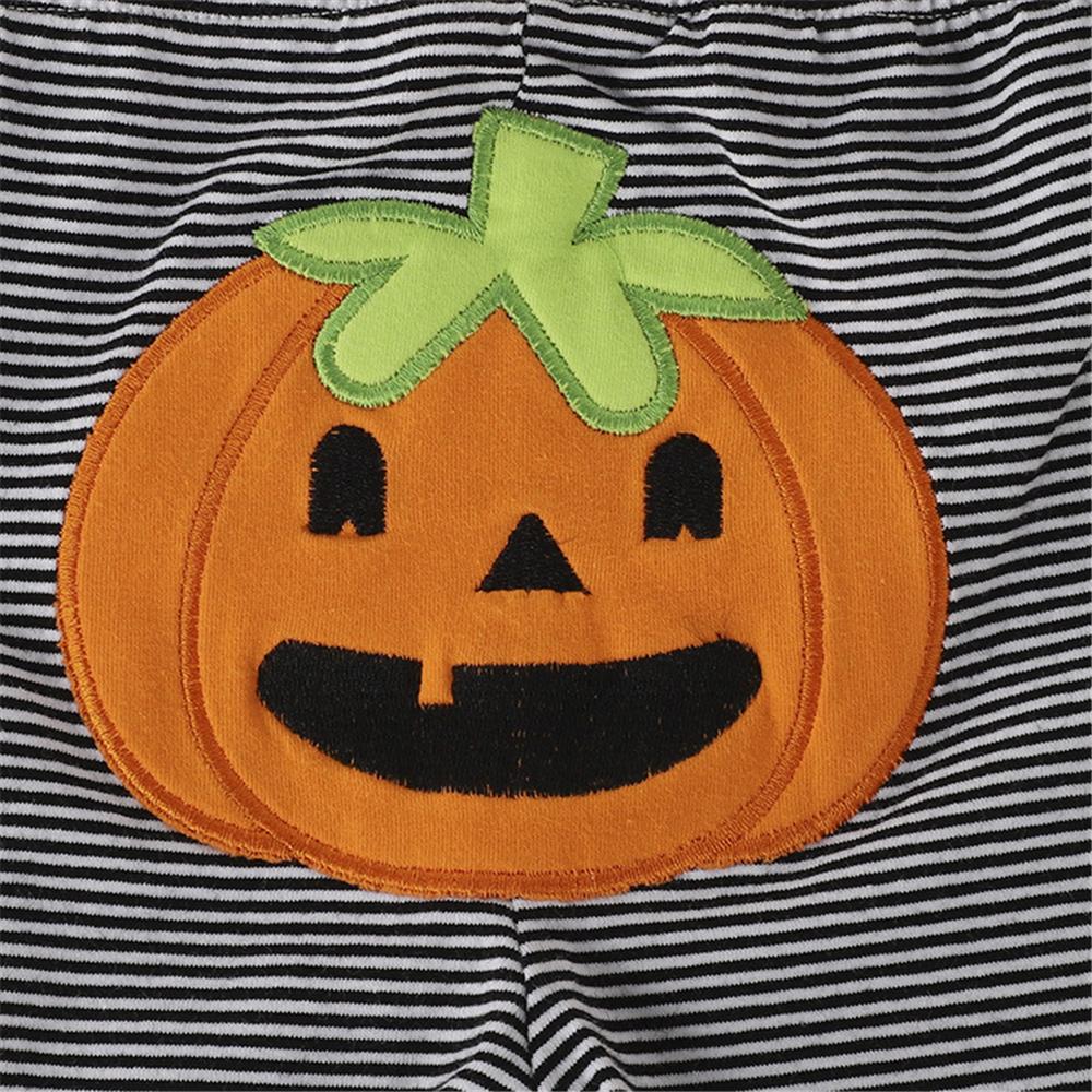 Girls Long Sleeve Pumpkin Top & Striped Bottoms Girls Clothing Wholesale - PrettyKid