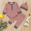 Baby Boys Long Sleeve Romper & Pants & Hat Baby Wholesale Clothes - PrettyKid