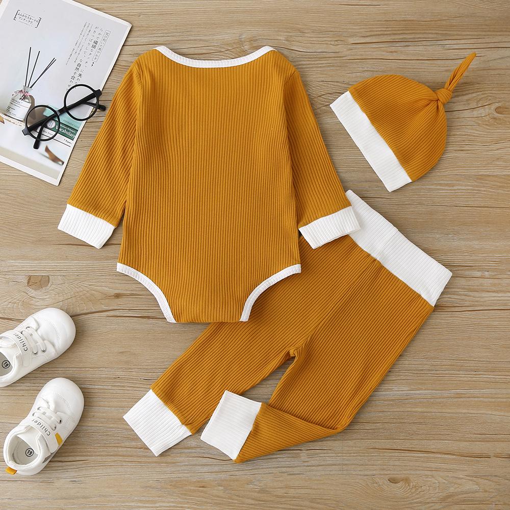 Baby Boys Long Sleeve Romper & Pants & Hat Buying Baby Clothes In Bulk - PrettyKid