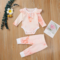 Baby Girls Long Sleeve Ruffle Tie Dye Tops & Pants - PrettyKid