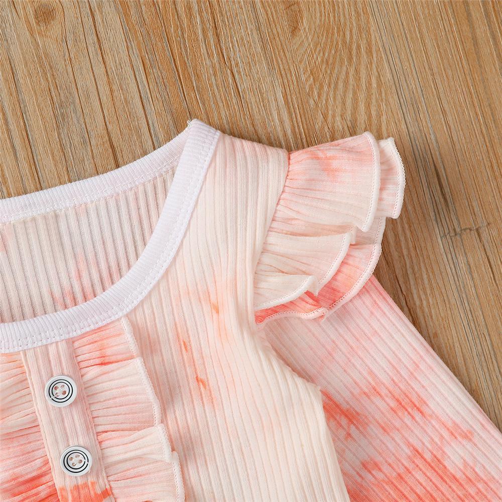 Baby Girls Long Sleeve Ruffle Tie Dye Tops & Pants - PrettyKid