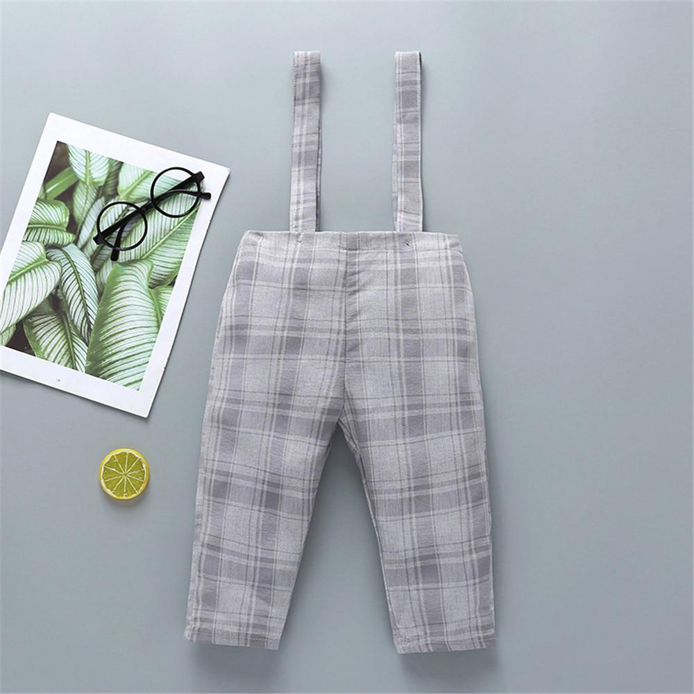 Baby Boys Long Sleeve Shirt & Plaid Rompers - PrettyKid