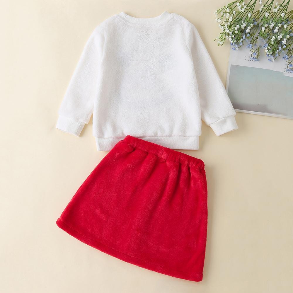 Girls Long Sleeve Snowman T-shirt & Skirt Toddler Clothing Wholesale - PrettyKid