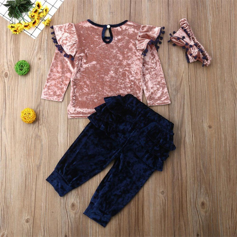 Girls Long Sleeve Soft Top & Bow Trousers & Headband Wholesale Girls - PrettyKid