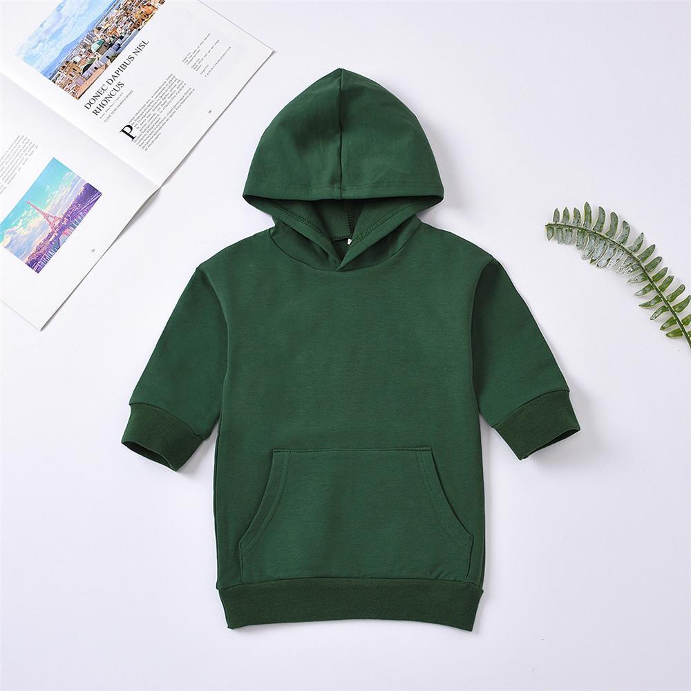 Girls Solid Color Hooded Casual Top Wholesale Little Girls Clothes - PrettyKid
