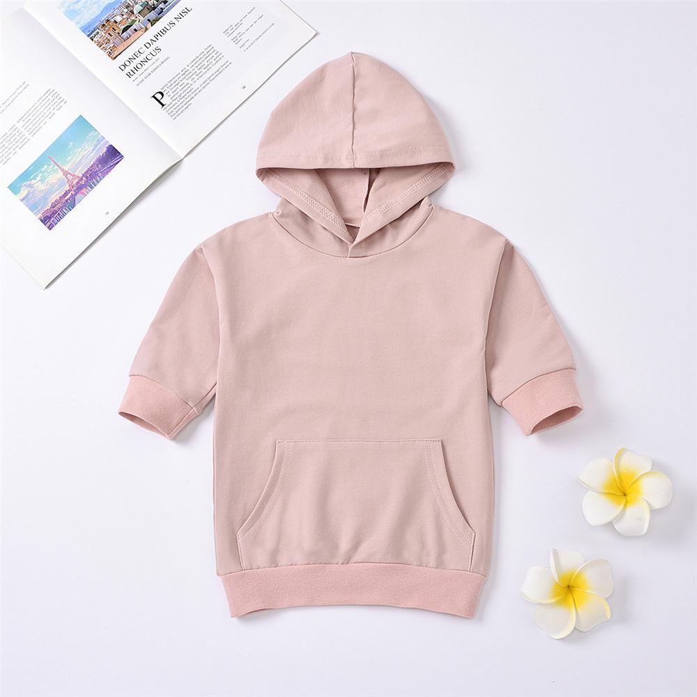 Girls Solid Color Hooded Casual Top Wholesale Little Girls Clothes - PrettyKid