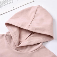 Girls Solid Color Hooded Casual Top Wholesale Little Girls Clothes - PrettyKid