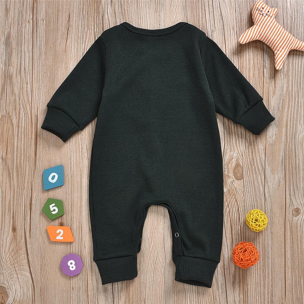 Baby Unisex Long Sleeve Solid Color Romper Wholesale Baby Clothes - PrettyKid