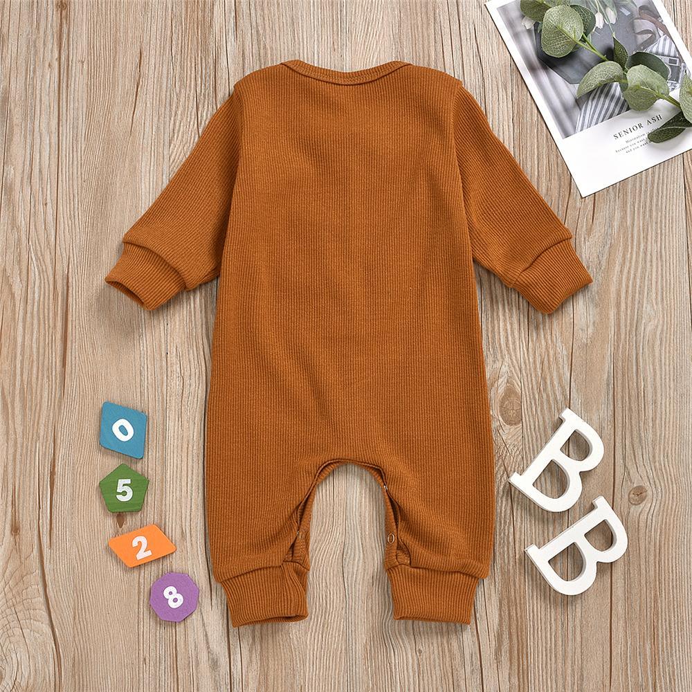 Baby Unisex Long Sleeve Solid Color Romper Wholesale Baby Clothes - PrettyKid