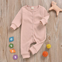 Baby Unisex Long Sleeve Solid Color Romper Wholesale Baby Clothes - PrettyKid
