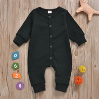 Baby Unisex Long Sleeve Solid Color Romper Wholesale Baby Clothes - PrettyKid