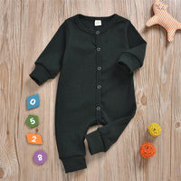 Baby Unisex Long Sleeve Solid Color Romper Wholesale Baby Clothes - PrettyKid
