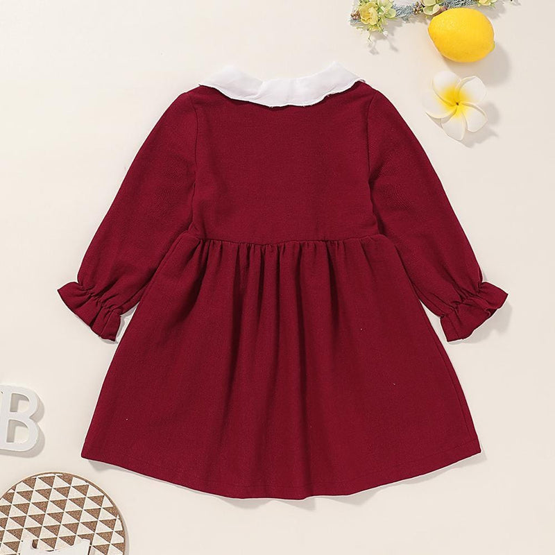 Girls Long Sleeve Solid Dress Buy Kids Clothing Wholesale - PrettyKid