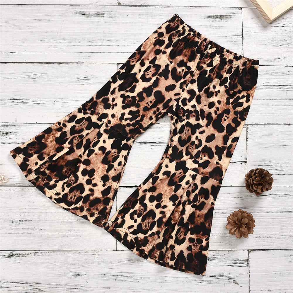 Toddler Girls Long Sleeve Solid Top & Leopard Pants Girls Boutique Wholesale - PrettyKid