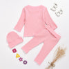 Baby Girls Long Sleeve Solid Top & Pants & Hat Buy Baby Clothes Wholesale - PrettyKid