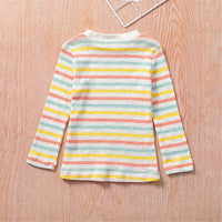 Girls Long Sleeve Striped Crew Neck Tees Girl T Shirts Wholesale - PrettyKid