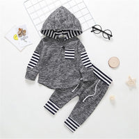 Boys Long Sleeve Striped Hooded Tracksuit - PrettyKid