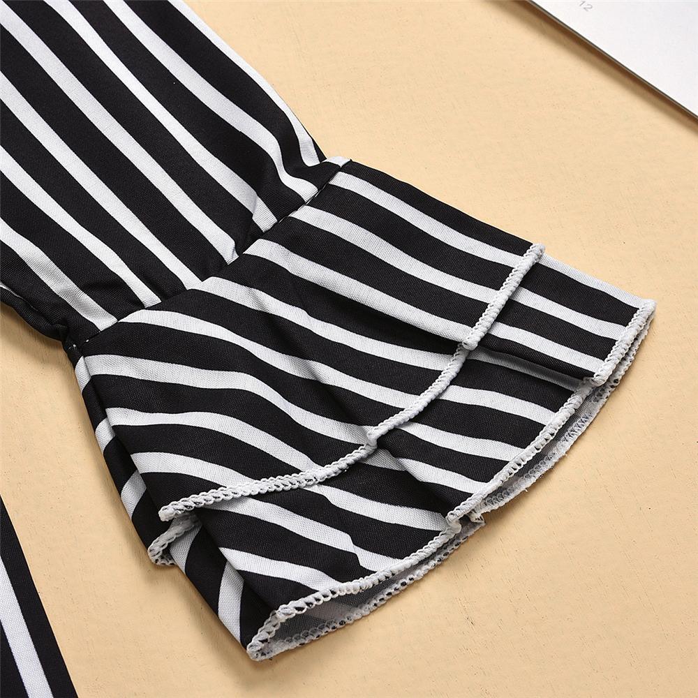 Toddler Girls Long Sleeve Striped Jumpsuit Wholesale Girls Clothing - PrettyKid