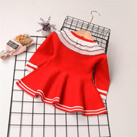 Baby Girls Long Sleeve Striped Sweet Dress - PrettyKid