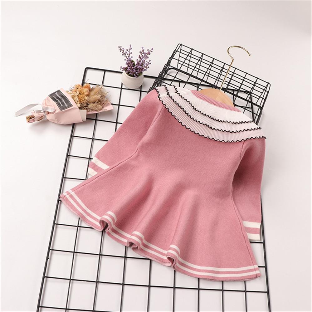 Baby Girls Long Sleeve Striped Sweet Dress - PrettyKid