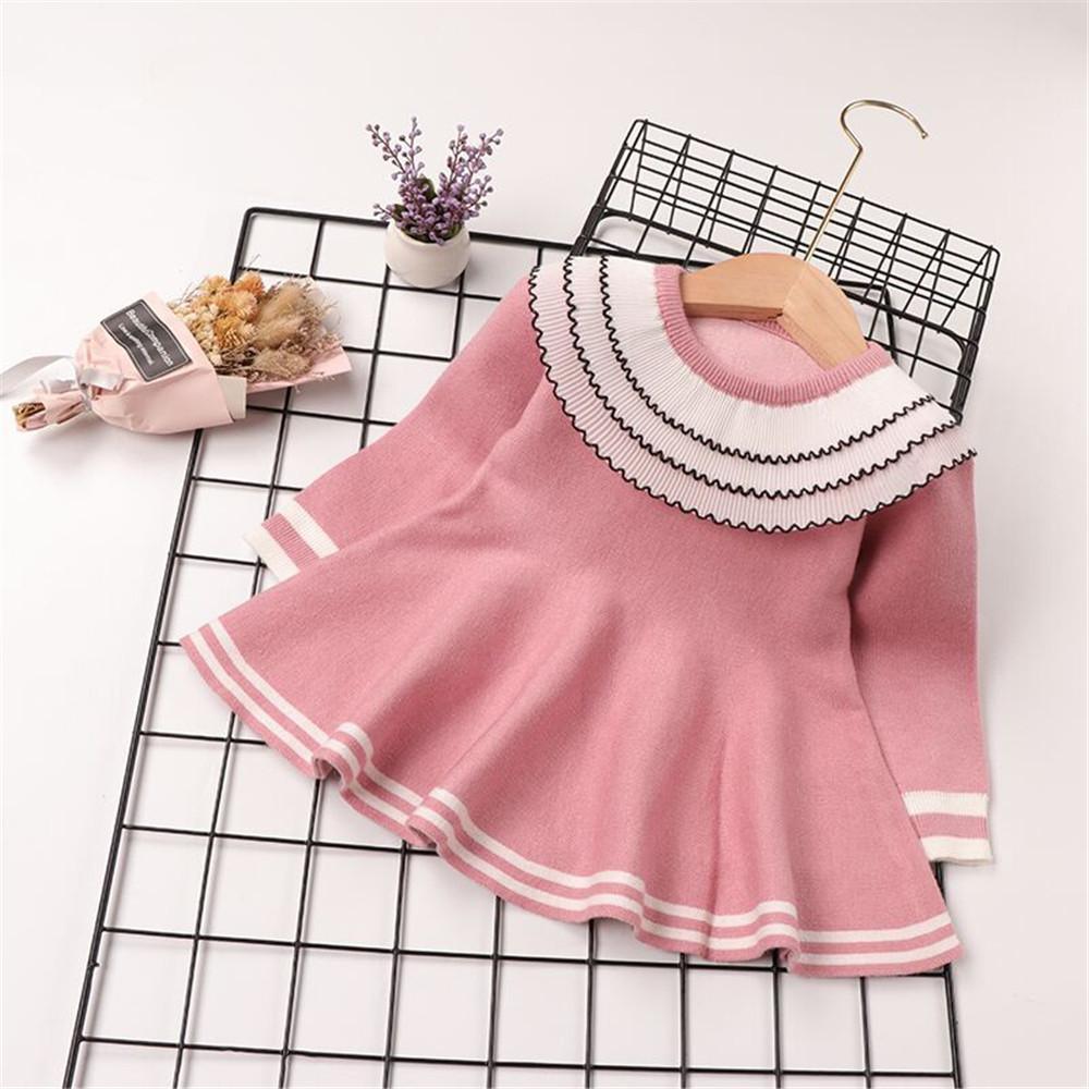 Baby Girls Long Sleeve Striped Sweet Dress - PrettyKid