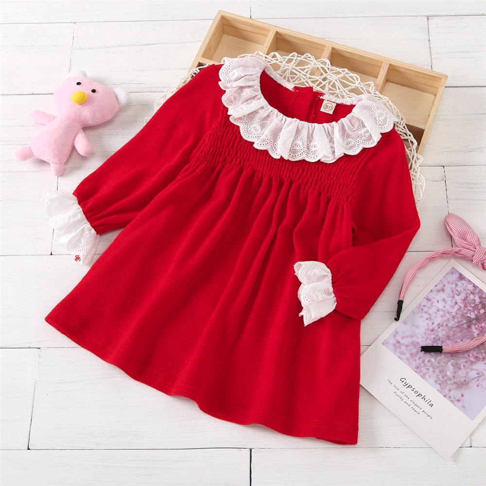 Baby Girls Long Sleeve Sweet Princess Dress Baby Clothing Wholesale - PrettyKid