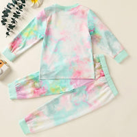 Long Sleeve Tie-dye Casual Tops & Pants - PrettyKid