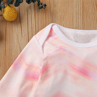 Baby Unisex Long Sleeve Tie-dye Romper & Pants & Hat - PrettyKid
