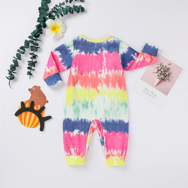 Baby Long Sleeve Tie-dye Rompers - PrettyKid