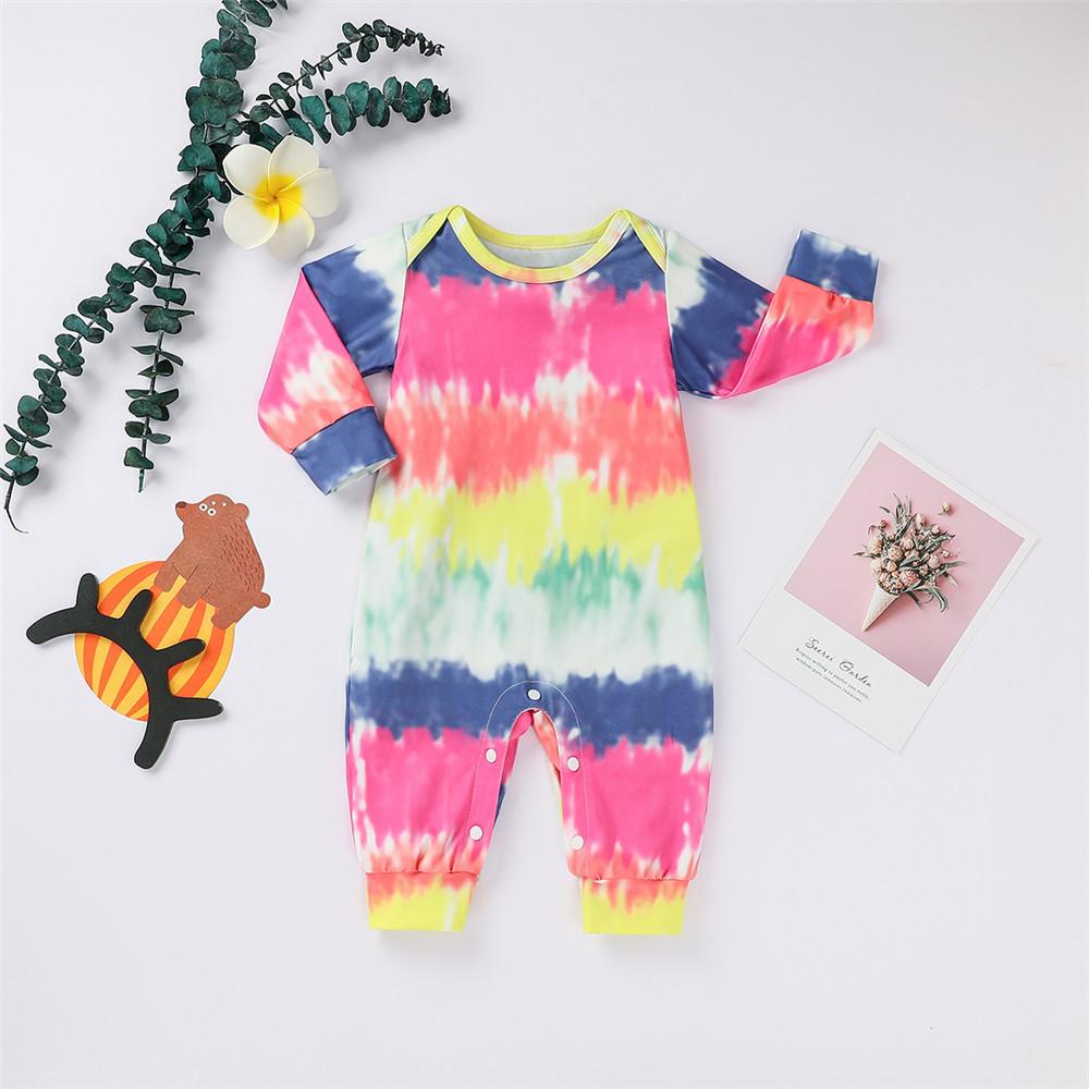 Baby Long Sleeve Tie-dye Rompers - PrettyKid