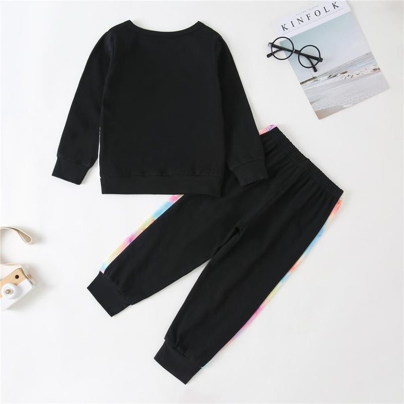 Girls Long Sleeve Tie Dye Color Block Top & Pants Kids Wholesale Clothing Warehouse - PrettyKid
