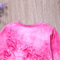 Girls Long Sleeve Tie Dye Crew Neck Dress Girls Clothes Wholesale - PrettyKid