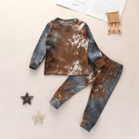 Girls Long Sleeve Tie Dye Crew Neck Tops & Pants - PrettyKid