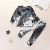 Girls Long Sleeve Tie Dye Crew Neck Tops & Pants - PrettyKid