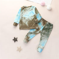 Girls Long Sleeve Tie Dye Crew Neck Tops & Pants - PrettyKid