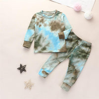 Girls Long Sleeve Tie Dye Crew Neck Tops & Pants - PrettyKid