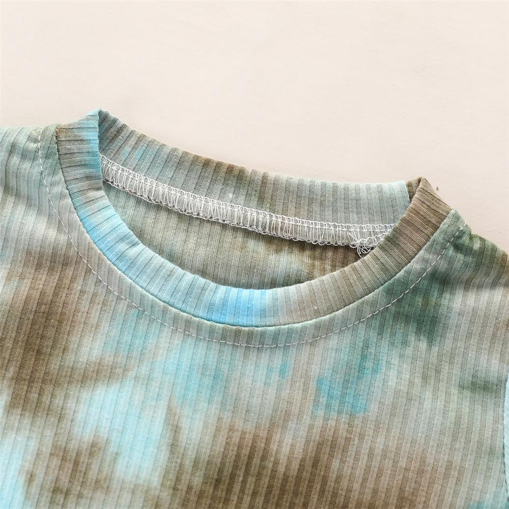 Girls Long Sleeve Tie Dye Crew Neck Tops & Pants - PrettyKid