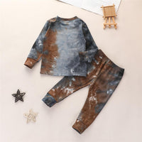 Girls Long Sleeve Tie Dye Crew Neck Tops & Pants - PrettyKid