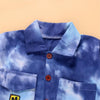 Unisex Long Sleeve Tie Dye Pocket Lapel Jumpsuit Children Clothes Wholesale - PrettyKid