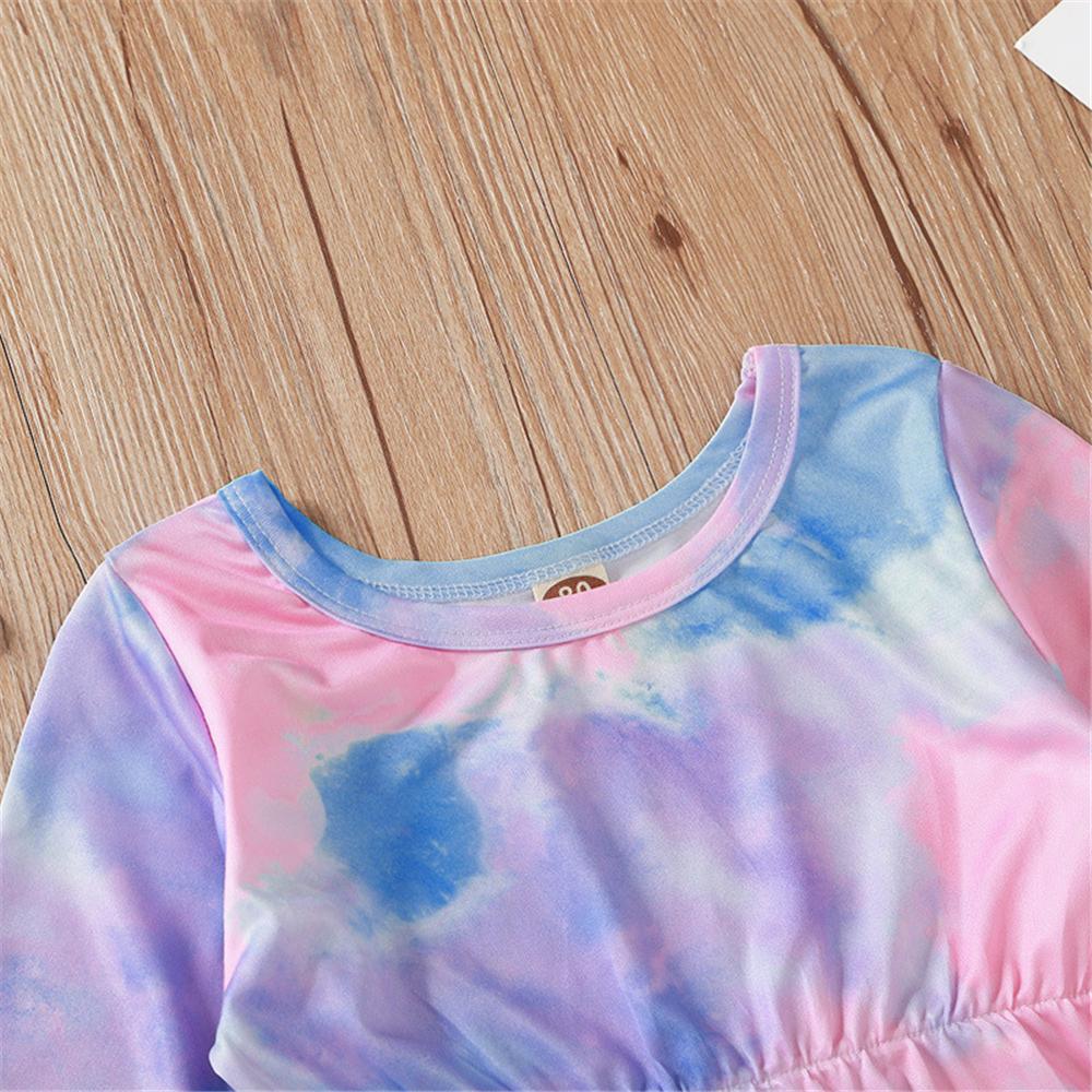 Baby Girls Long Sleeve Tie Dye Romper & Headband Baby Wholesale Clothes - PrettyKid