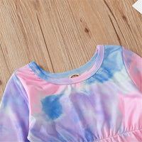 Baby Girls Long Sleeve Tie Dye Romper & Headband Baby Wholesale Clothes - PrettyKid