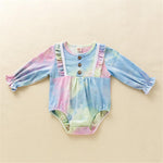 Baby Girls Long Sleeve Tie Dye Romper & Pants & Headband Toddler Wholesale - PrettyKid