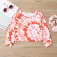 Girls Long Sleeve Tie Dye T-shirt & Shorts Wholesale Little Girl Clothes - PrettyKid