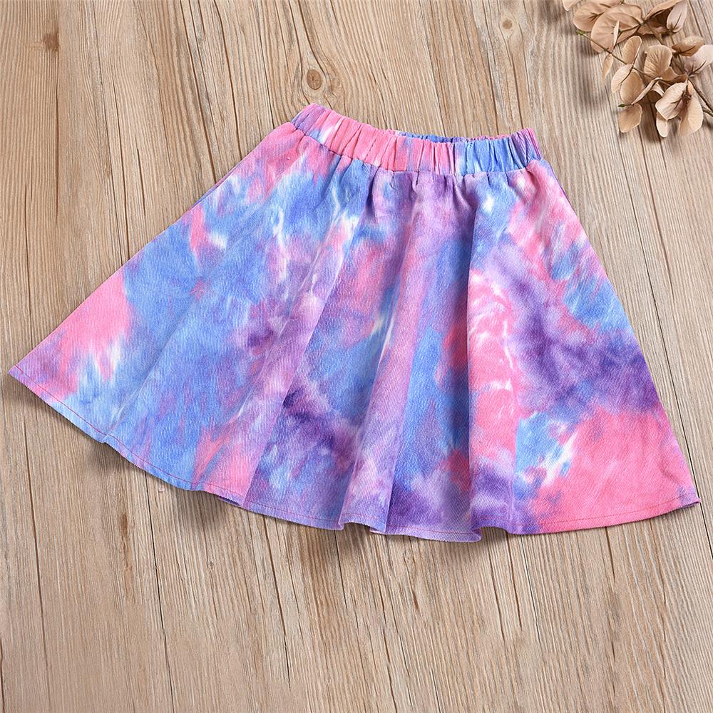 Toddler Girls Long Sleeve Tie Dye Top & Skirt Baby Girl Clothes Wholesale - PrettyKid