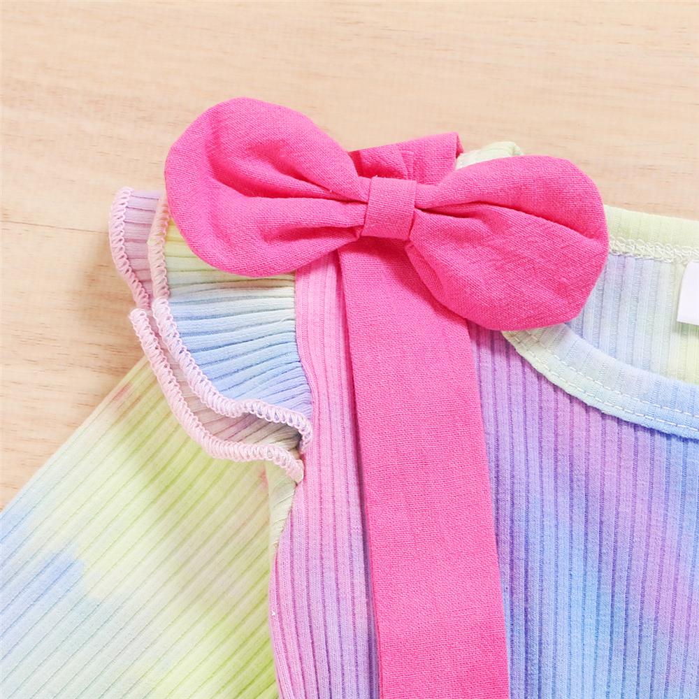 Baby Girls Long Sleeve Tie Dye Top & Solid Suspender Skirt Baby Clothes Warehouse - PrettyKid