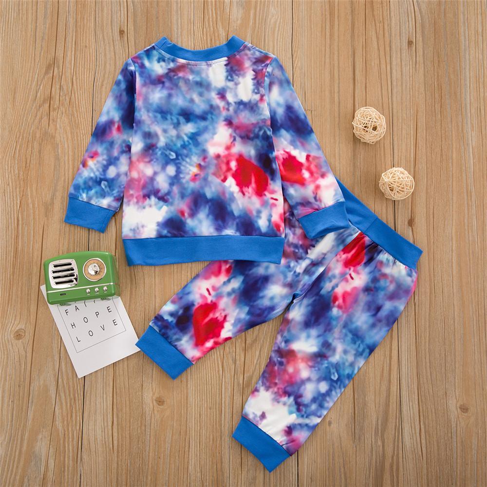 Unisex Long Sleeve Tie Dye Tops & Pants - PrettyKid