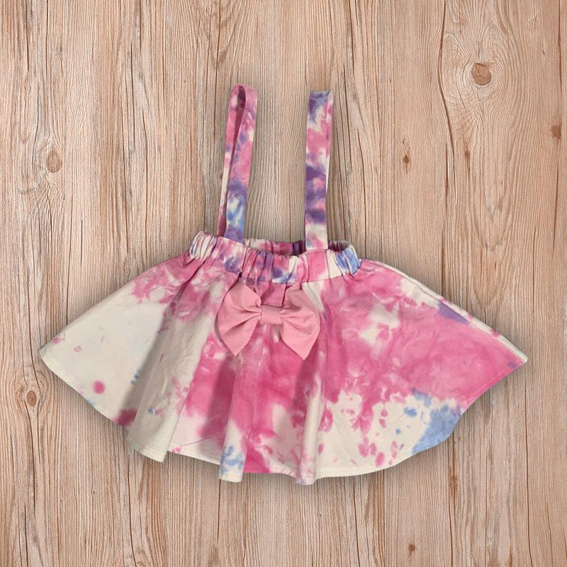 Girls Long Sleeve Tie Dye Tops & Skirt & Headband - PrettyKid