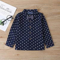 Boys Long Sleeve Tie Polka Dot Shirts & Solid Pants Childrens Wholesale Suppliers - PrettyKid