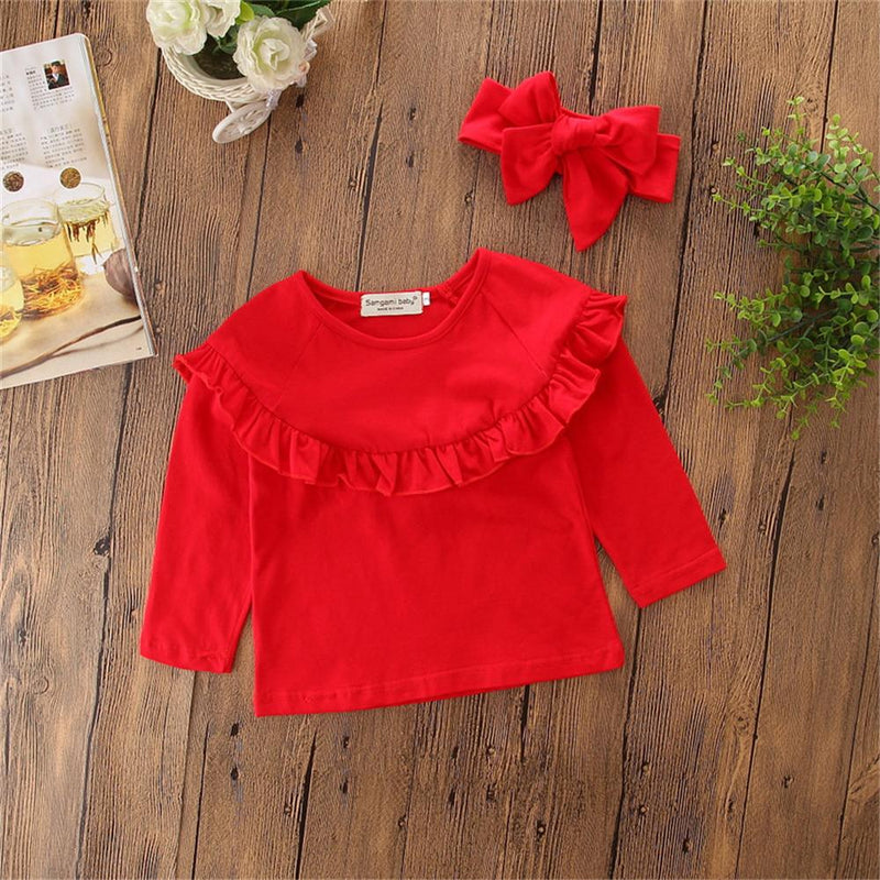 Toddler Girls Long Sleeve Top & Jeans & Headband Toddler Girls Wholesale - PrettyKid